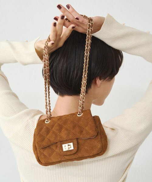 LOUNGEDRESS(ラウンジドレス)の「【GALENA/ガレナ】スウェードminiチェーンBag(ハンドバッグ・レディース・ブラウン/キャメル・FREE)」の2枚目の写真