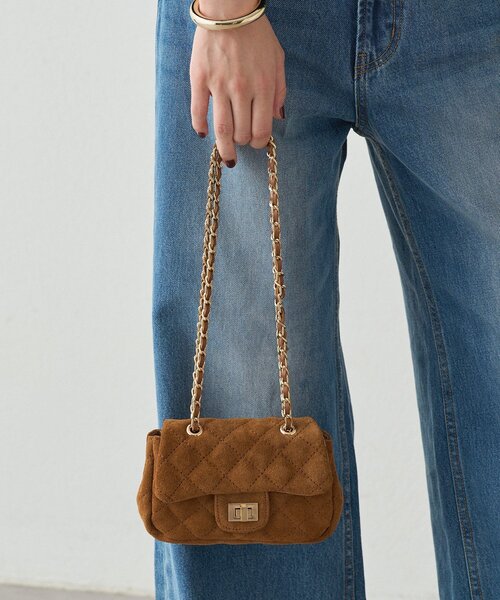 LOUNGEDRESS(ラウンジドレス)の「【GALENA/ガレナ】スウェードminiチェーンBag(ハンドバッグ・レディース・ブラウン/キャメル・FREE)」の3枚目の写真