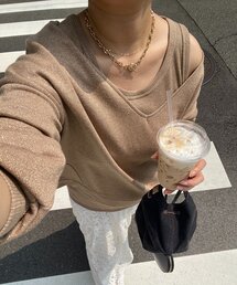 DouDou | 【新色追加/インフルエンサーSAKURA企画】ラメスウェットタンクセット(Tシャツ/カットソー)