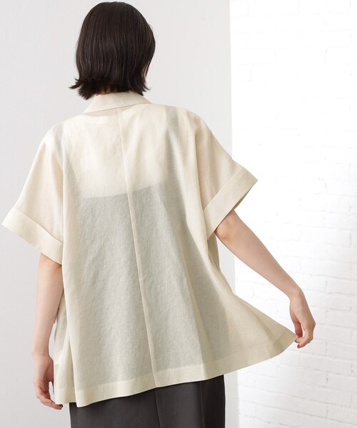 THE SHOP TK (ザ ショップ ティーケー )の「半袖シアージャケット【洗える】(テーラードジャケット・レディース・ダークブラウン/ベージュ/アイボリー・99)」の5枚目の写真