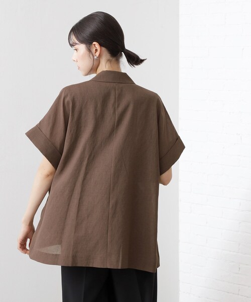 THE SHOP TK (ザ ショップ ティーケー )の「半袖シアージャケット【洗える】(テーラードジャケット・レディース・ダークブラウン/ベージュ/アイボリー・99)」の8枚目の写真