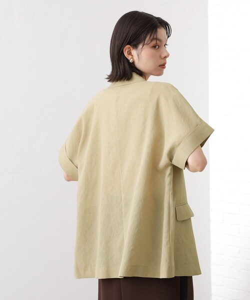 THE SHOP TK (ザ ショップ ティーケー )の「半袖シアージャケット【洗える】(テーラードジャケット・レディース・ダークブラウン/ベージュ/アイボリー・99)」の13枚目の写真