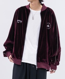 THRASHER | 【at】〔THRASHER/スラッシャー〕ロゴ刺繍ベロアスカジャン(スカジャン)