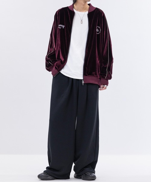 THRASHER（スラッシャー）の「【at】〔THRASHER/スラッシャー〕ロゴ刺繍ベロアスカジャン（スカジャン・メンズ・ブラック/パープル/ネイビー・LARGE/MEDIUM）」の8枚目の写真