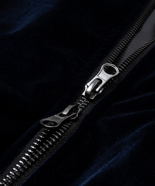 THRASHER（スラッシャー）の「【at】〔THRASHER/スラッシャー〕ロゴ刺繍ベロアスカジャン（スカジャン・メンズ・ブラック/パープル/ネイビー・LARGE/MEDIUM）」の20枚目の写真