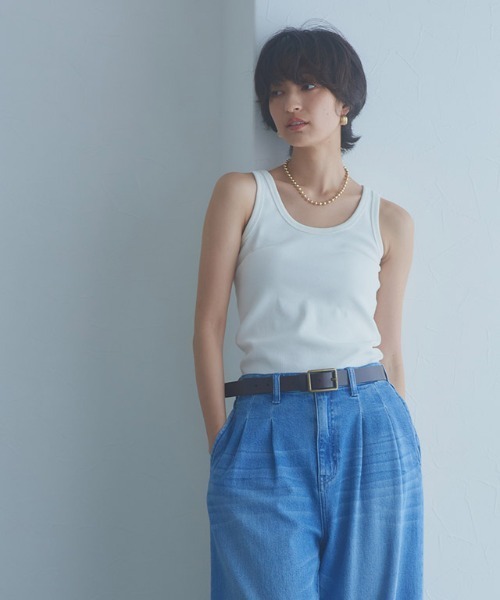RASW（ラス）の「[RASW]機能付き前後2wayテレコリブタンクトップ（タンクトップ・レディース・ブラック/オフホワイト/オートミール・L/M）」の5枚目の写真