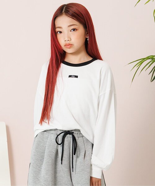 algy（アルジー）の「ネームタグロンT（Tシャツ/カットソー・キッズ・グリーン/ブラック/オフホワイト・SMALL/X-SMALL/XX-SMALL/MEDIUM）」の2枚目の写真