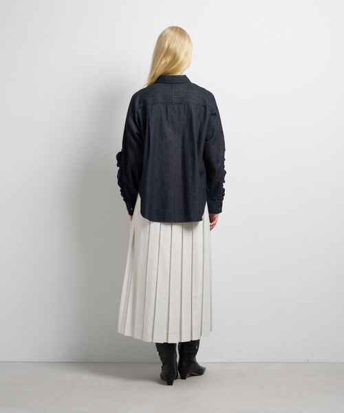 LANVIN en Bleu(ランバンオンブルー)の「ポリエステルウール/デニムフリルブラウス(シャツ/ブラウス・レディース・オフホワイト/ネイビー・38)」の12枚目の写真