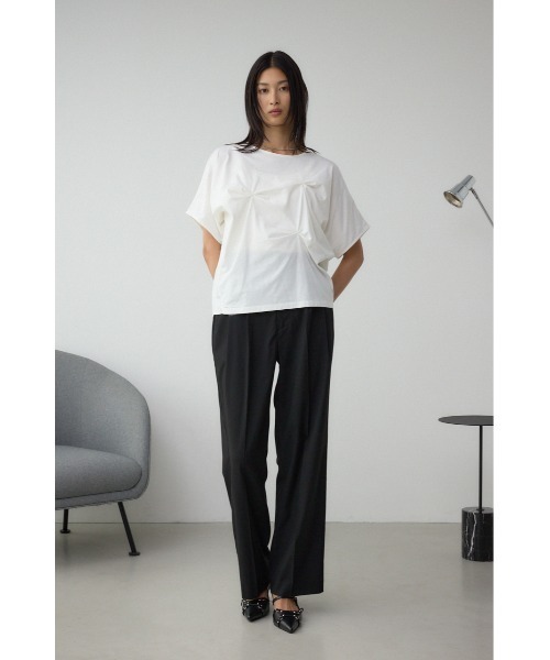 AZUL by moussy(アズールバイマウジー)の「ドルマンタックトップス(Tシャツ/カットソー・レディース・ライトグレー/オフホワイト/チャコールグレー・FREE)」の6枚目の写真