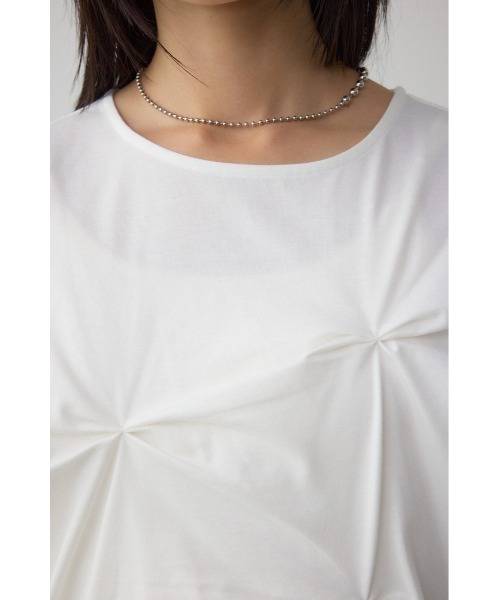 AZUL by moussy(アズールバイマウジー)の「ドルマンタックトップス(Tシャツ/カットソー・レディース・ライトグレー/オフホワイト/チャコールグレー・FREE)」の10枚目の写真