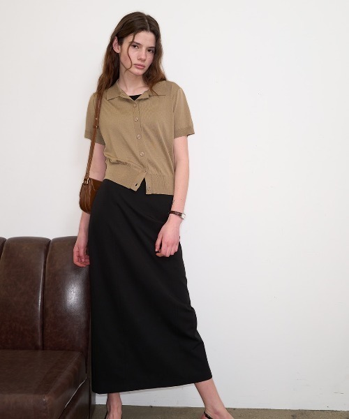 GENERAL IDEA(ジェネラルアイデア)の「GENERAL IDEA/ジェネラルアイディア basic collar half cardigan カーディガン 冬服(カーディガン/ボレロ・レディース・アイボリー/ブラック/ブラウン・S/M/L)」の6枚目の写真