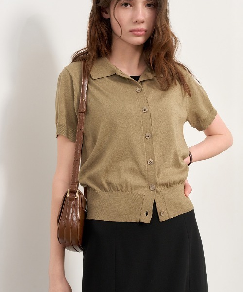GENERAL IDEA(ジェネラルアイデア)の「GENERAL IDEA/ジェネラルアイディア basic collar half cardigan カーディガン 冬服(カーディガン/ボレロ・レディース・アイボリー/ブラック/ブラウン・S/M/L)」の4枚目の写真