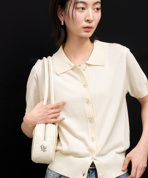 GENERAL IDEA(ジェネラルアイデア)の「GENERAL IDEA/ジェネラルアイディア basic collar half cardigan カーディガン 冬服(カーディガン/ボレロ・レディース・アイボリー/ブラック/ブラウン・S/M/L)」の12枚目の写真