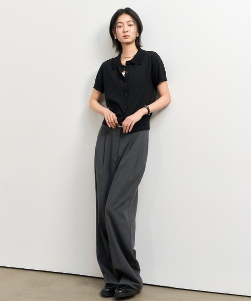 GENERAL IDEA(ジェネラルアイデア)の「GENERAL IDEA/ジェネラルアイディア basic collar half cardigan カーディガン 冬服(カーディガン/ボレロ・レディース・アイボリー/ブラック/ブラウン・S/M/L)」の21枚目の写真