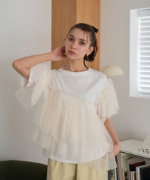 【Nu】チュールドッキングTシャツ