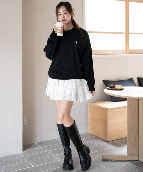 U.S. POLO ASSN.（ユーエスポロアッスン）の「∴WEGO/U.S. POLO ASSN.別注ニットポロ（ポロシャツ・メンズ・ブラウン/ブラック/アイボリー/グレー・MEDIUM/LARGE）」の15枚目の写真