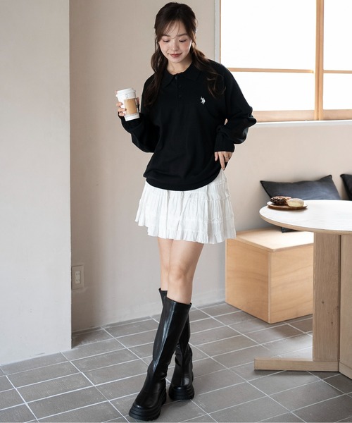 U.S. POLO ASSN.（ユーエスポロアッスン）の「∴WEGO/U.S. POLO ASSN.別注ニットポロ（ポロシャツ・メンズ・ブラウン/ブラック/アイボリー/グレー・MEDIUM/LARGE）」の14枚目の写真