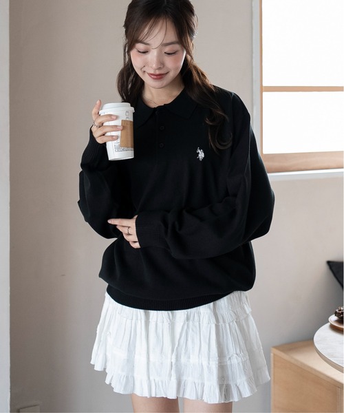 U.S. POLO ASSN.（ユーエスポロアッスン）の「∴WEGO/U.S. POLO ASSN.別注ニットポロ（ポロシャツ・メンズ・ブラウン/ブラック/アイボリー/グレー・MEDIUM/LARGE）」の17枚目の写真