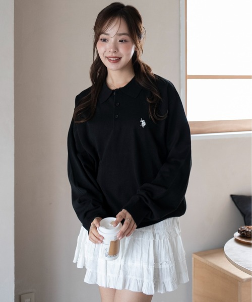 U.S. POLO ASSN.（ユーエスポロアッスン）の「∴WEGO/U.S. POLO ASSN.別注ニットポロ（ポロシャツ・メンズ・ブラウン/ブラック/アイボリー/グレー・MEDIUM/LARGE）」の18枚目の写真