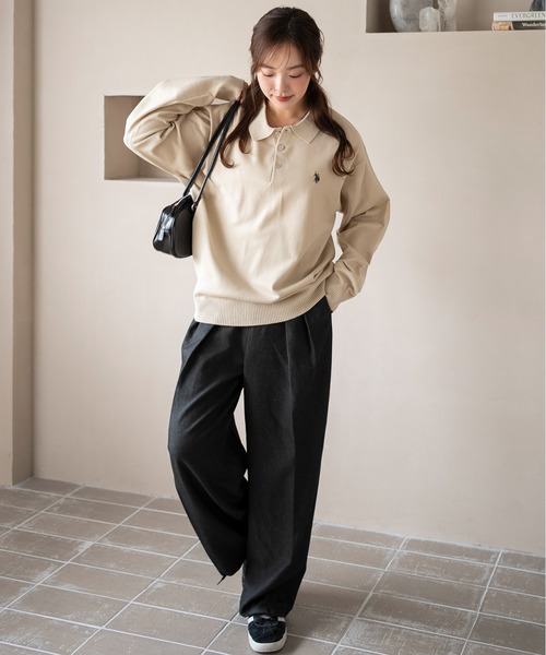 U.S. POLO ASSN.（ユーエスポロアッスン）の「∴WEGO/U.S. POLO ASSN.別注ニットポロ（ポロシャツ・メンズ・ブラウン/ブラック/アイボリー/グレー・MEDIUM/LARGE）」の11枚目の写真