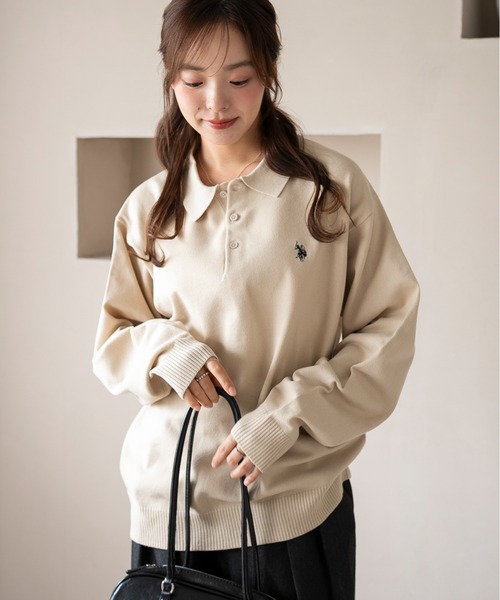 U.S. POLO ASSN.（ユーエスポロアッスン）の「∴WEGO/U.S. POLO ASSN.別注ニットポロ（ポロシャツ・メンズ・ブラウン/ブラック/アイボリー/グレー・MEDIUM/LARGE）」の12枚目の写真