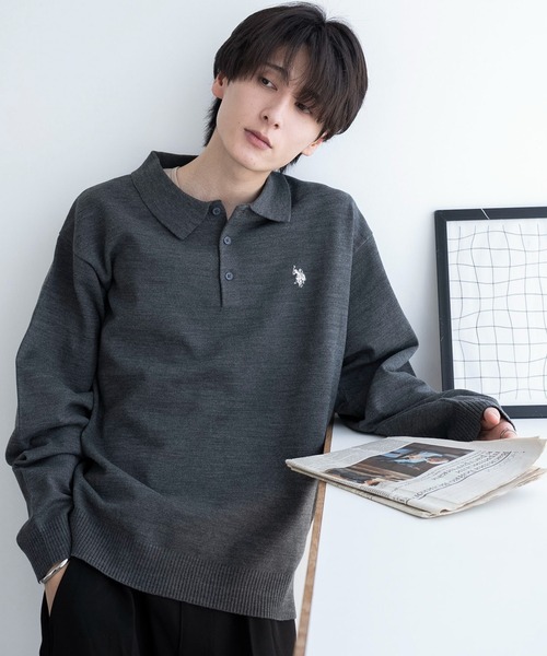 U.S. POLO ASSN.（ユーエスポロアッスン）の「∴WEGO/U.S. POLO ASSN.別注ニットポロ（ポロシャツ・メンズ・ブラウン/ブラック/アイボリー/グレー・MEDIUM/LARGE）」の20枚目の写真