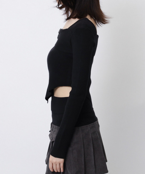 SPIRALGIRL(スパイラルガール)の「アシメヘムワンショルダーニット(ニット/セーター・レディース・ベージュ/グレー/ブラック・FREE)」の22枚目の写真