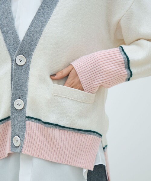 MACPHEE（マカフィー）の「NZ LAMBS Vネックカーディガン（カーディガン/ボレロ・レディース・ライトベージュ/ライトイエロー/ネイビー/ホワイト系その他/ブラック/グレー系その他・S）」の14枚目の写真