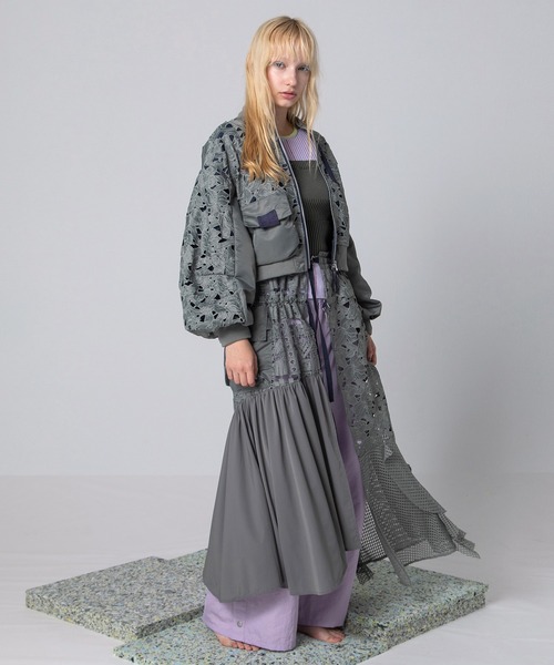 AULA AILA（アウラアイラ）の「レースMA-1ブルゾン（ブルゾン・レディース・イエロー×グリーン/ブラック/ライトカーキ・0）」の17枚目の写真