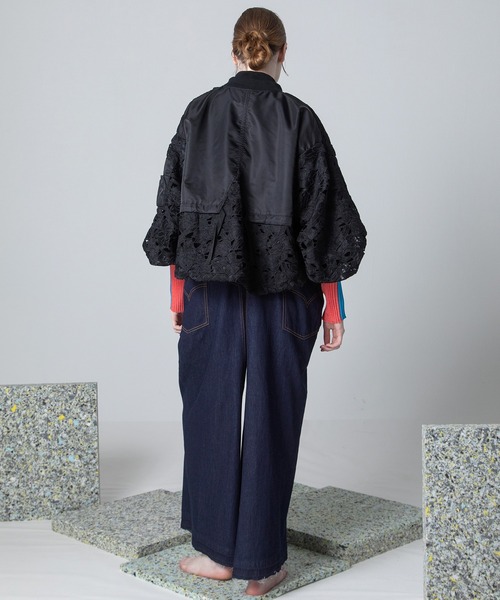 AULA AILA（アウラアイラ）の「レースMA-1ブルゾン（ブルゾン・レディース・イエロー×グリーン/ブラック/ライトカーキ・0）」の22枚目の写真