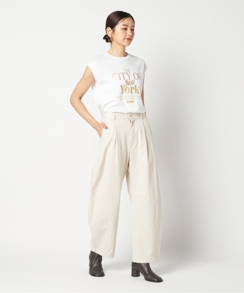 HELIOPOLE(エリオポール)の「COTTON TWILL CURVY TUCK PANTS(その他パンツ・レディース・アイボリー/キャメル/チャコールグレー・36/38)」の16枚目の写真