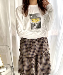 英字×モノクロロンT／長袖Tシャツ