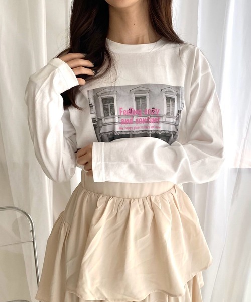 cuorequal(クオレコール)の「英字×モノクロロンT/長袖Tシャツ(Tシャツ/カットソー・レディース・B/A・MEDIUM)」の2枚目の写真