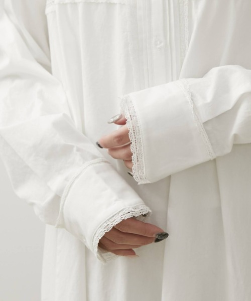 Libra Cue（リブラ キュー）の「Kanoco×Libra Cue アンティークレースコットンワンピース（ワンピース・レディース・ブラック/ホワイト・MEDIUM/LARGE）」の14枚目の写真