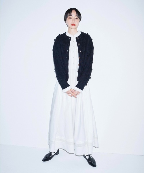 Libra Cue（リブラ キュー）の「Kanoco×Libra Cue アンティークレースコットンワンピース（ワンピース・レディース・ブラック/ホワイト・MEDIUM/LARGE）」の5枚目の写真