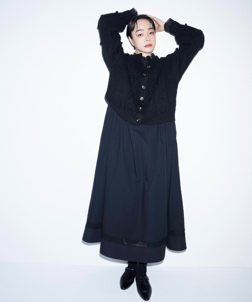 Libra Cue（リブラ キュー）の「Kanoco×Libra Cue アンティークレースコットンワンピース（ワンピース・レディース・ブラック/ホワイト・MEDIUM/LARGE）」の17枚目の写真