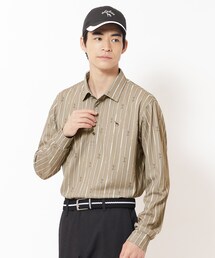 adabat（アダバット）の「【吸水速乾】ビットストライプ長袖ポロシャツ（ポロシャツ）」