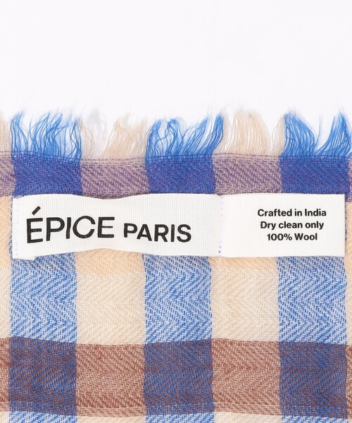 EPICE（エピス）の「EPICE ウール チェックストール（ストール/ショール・メンズ・グリーン系その他/ブルー系その他2・FREE）」の6枚目の写真