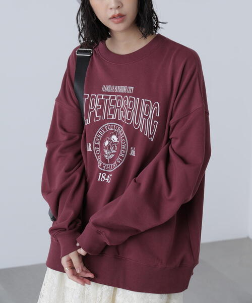 FREE'S MART（フリーズマート）の「◆アソートカレッジロゴビッグスウェット（スウェット・レディース・ホワイト系その他/ホワイト系その他2/イエロー系その他/ワインレッド・FREE）」の4枚目の写真