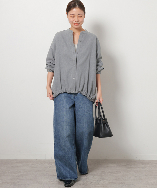 JOURNAL STANDARD relume(ジャーナルスタンダード レリューム)の「《追加 / 新色》カルゼドロストシャツ(シャツ/ブラウス・レディース・ネイビー/ブラウン/グレー・FREE)」の6枚目の写真