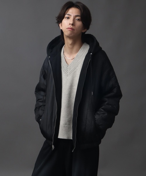 セール】2WAY リバーシブルショート丈フードブルゾン（その他アウター