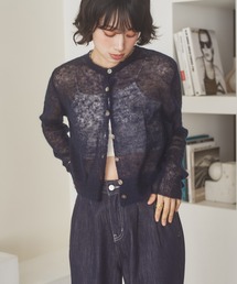 compact sheer knit cardigan /コンパクトシアーニットカーディガン