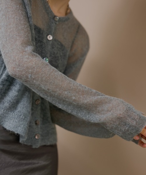 LAULEN(ローレン)の「compact sheer knit cardigan /コンパクトシアーニットカーディガン(カーディガン/ボレロ・レディース・グレー/ブラウン/ネイビー・FREE)」の16枚目の写真