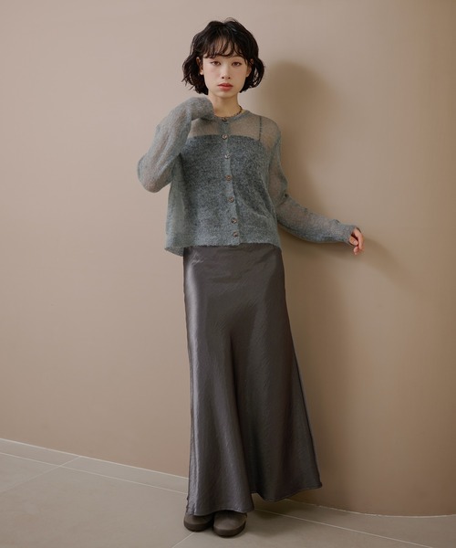 LAULEN(ローレン)の「compact sheer knit cardigan /コンパクトシアーニットカーディガン(カーディガン/ボレロ・レディース・グレー/ブラウン/ネイビー・FREE)」の17枚目の写真