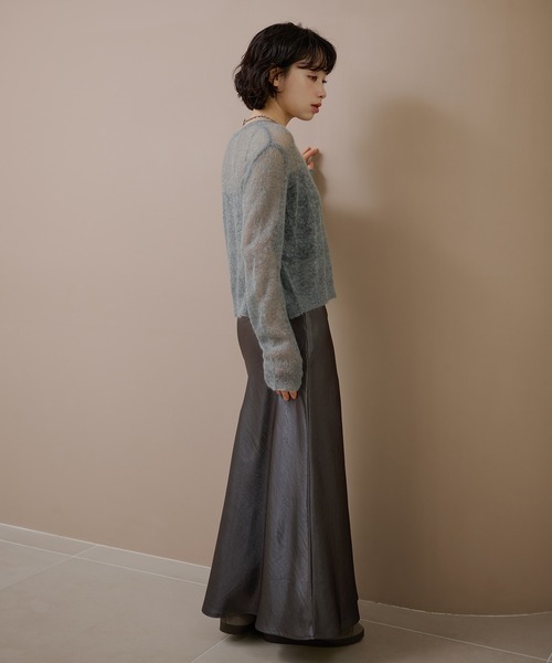 LAULEN(ローレン)の「compact sheer knit cardigan /コンパクトシアーニットカーディガン(カーディガン/ボレロ・レディース・グレー/ブラウン/ネイビー・FREE)」の18枚目の写真