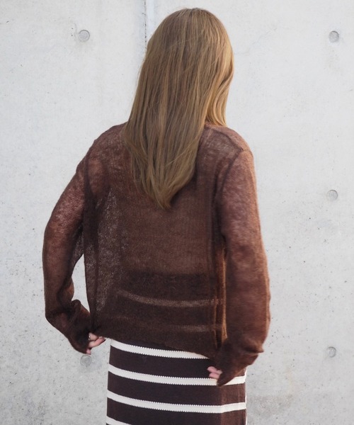 LAULEN(ローレン)の「compact sheer knit cardigan /コンパクトシアーニットカーディガン(カーディガン/ボレロ・レディース・グレー/ブラウン/ネイビー・FREE)」の20枚目の写真