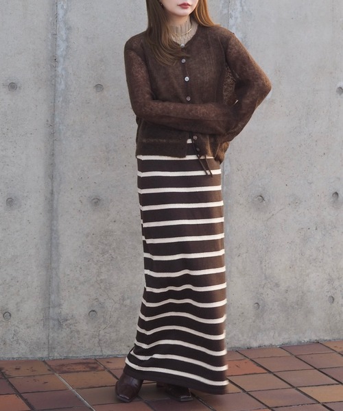 LAULEN(ローレン)の「compact sheer knit cardigan /コンパクトシアーニットカーディガン(カーディガン/ボレロ・レディース・グレー/ブラウン/ネイビー・FREE)」の21枚目の写真