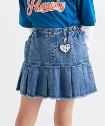 QUNTSTYLE（キュントスタイル）の「キーホルダー付き　デニムプリーツ　パンツインスカート（スカート・キッズ）」