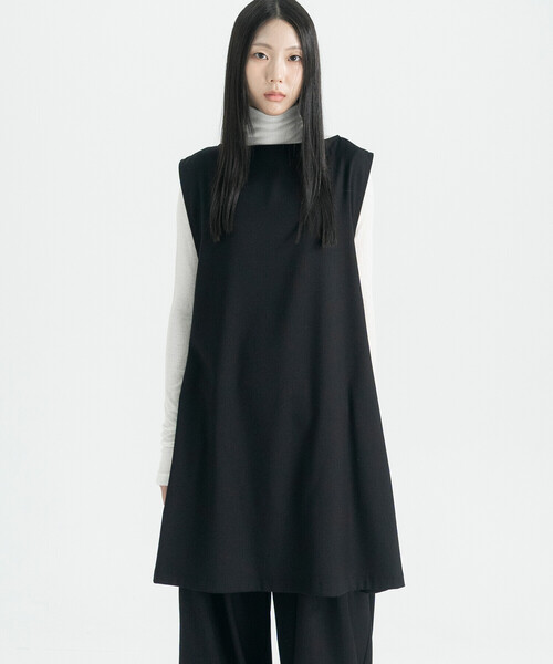 Bshop（ビショップ）の「eunoia | サイドオープン ロングベスト WOMEN（ベスト・レディース・ブラック・ONE）」の8枚目の写真