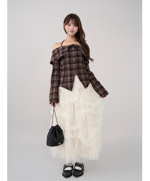 Darich ダーリッチ ホルターオフショルチェックシャツ ダーリッチ Darich ホルターオフショルチェックシャツ